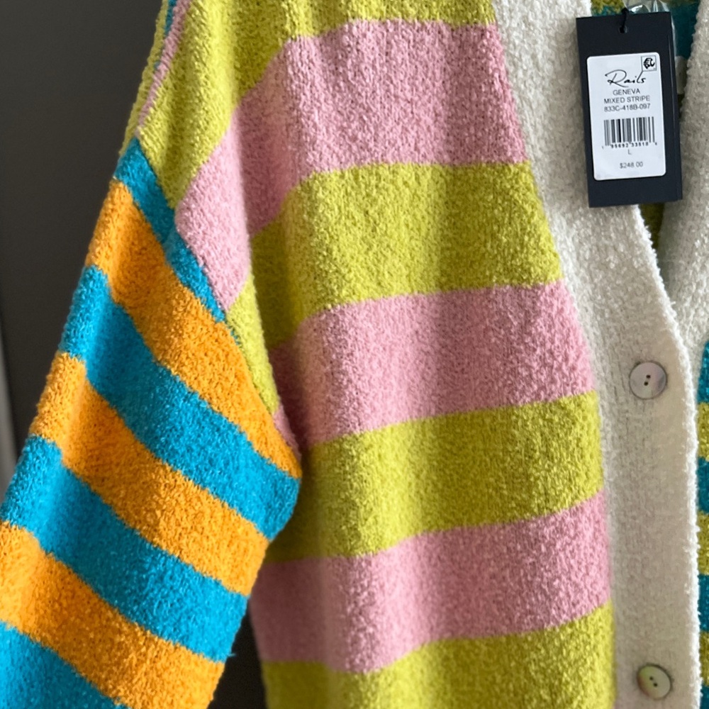 Rails Geneva Striped Cardigan, Size L, NWT - Picture 6 of 11